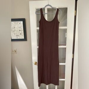 Bumpsuit brown maxi dress